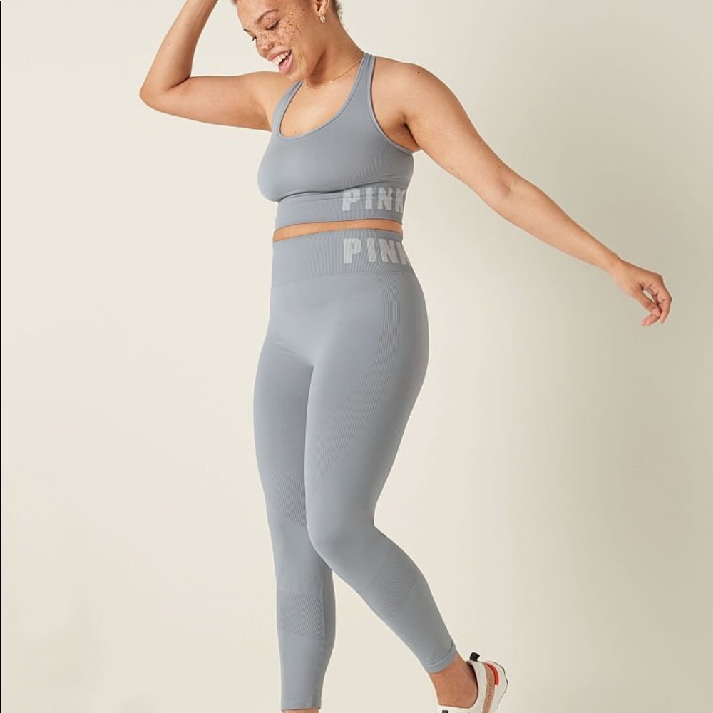 *SOLD*PINK seamless workout tight and sport crop box
